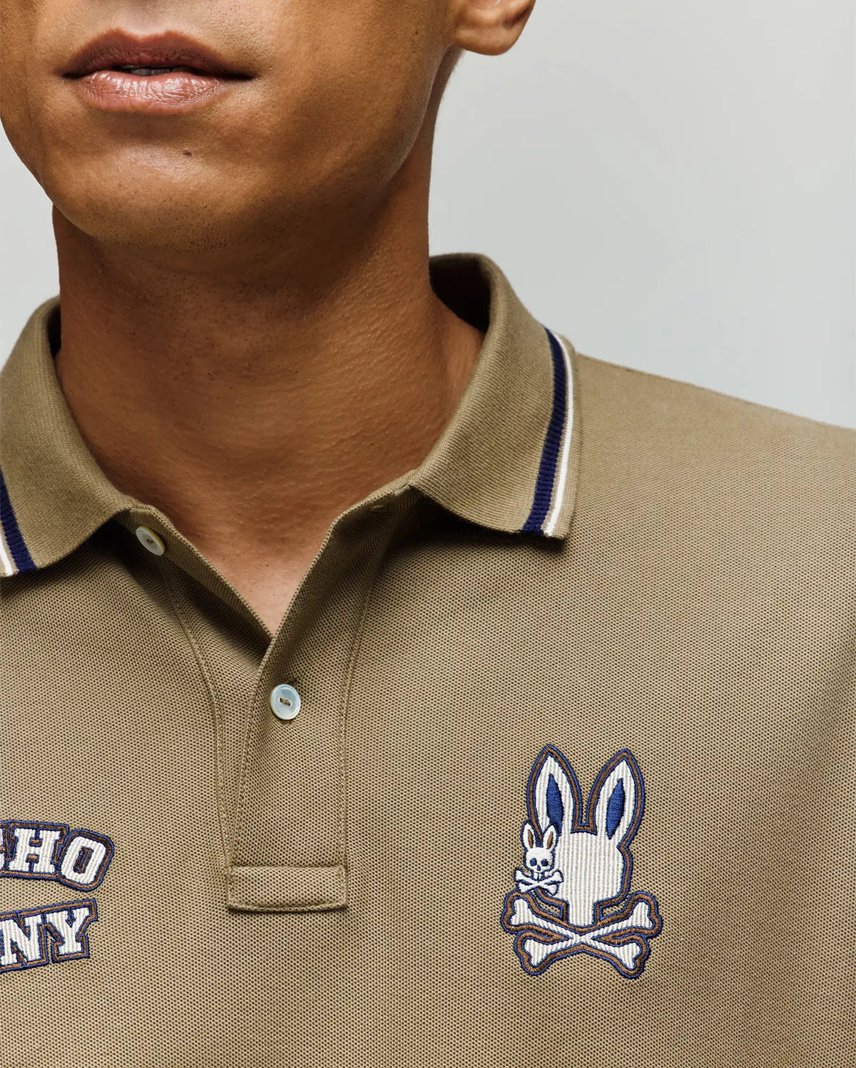 Mens wade patch pique polo shirt