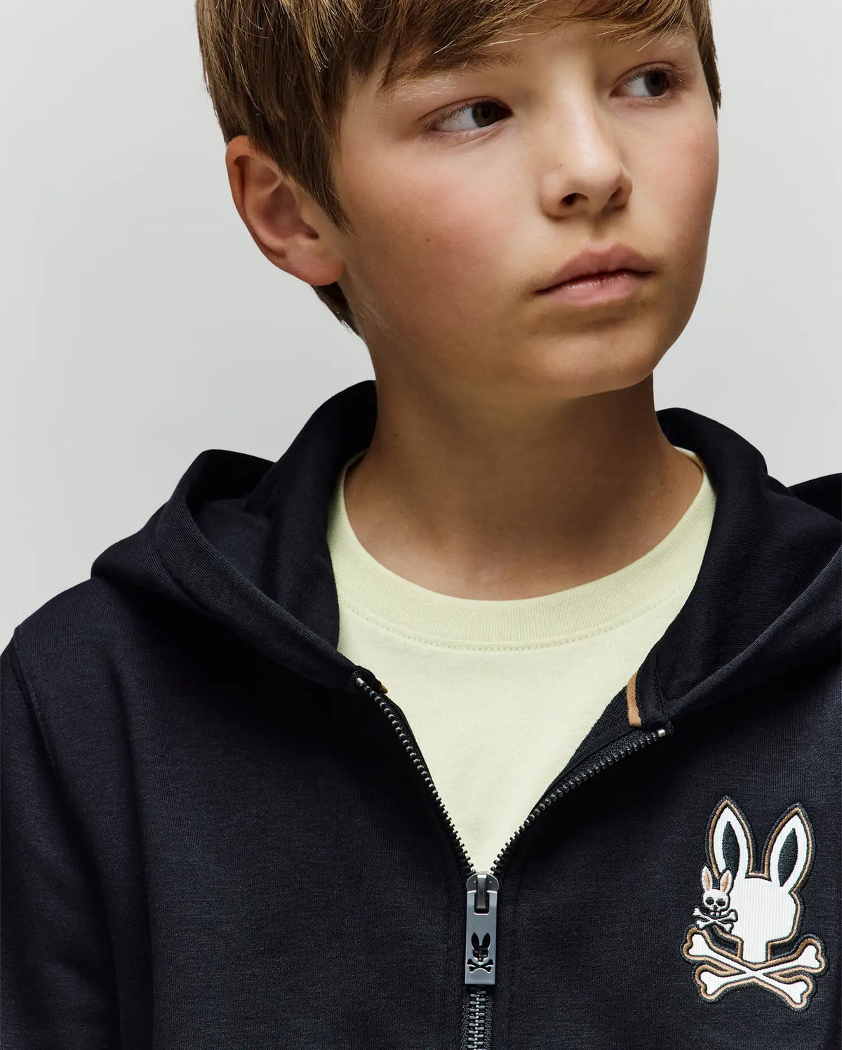 Kids wade cord patch zip hoodie
