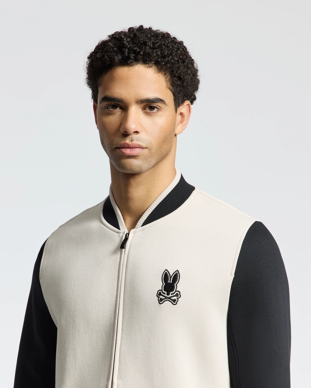 Mens crete color block bomber