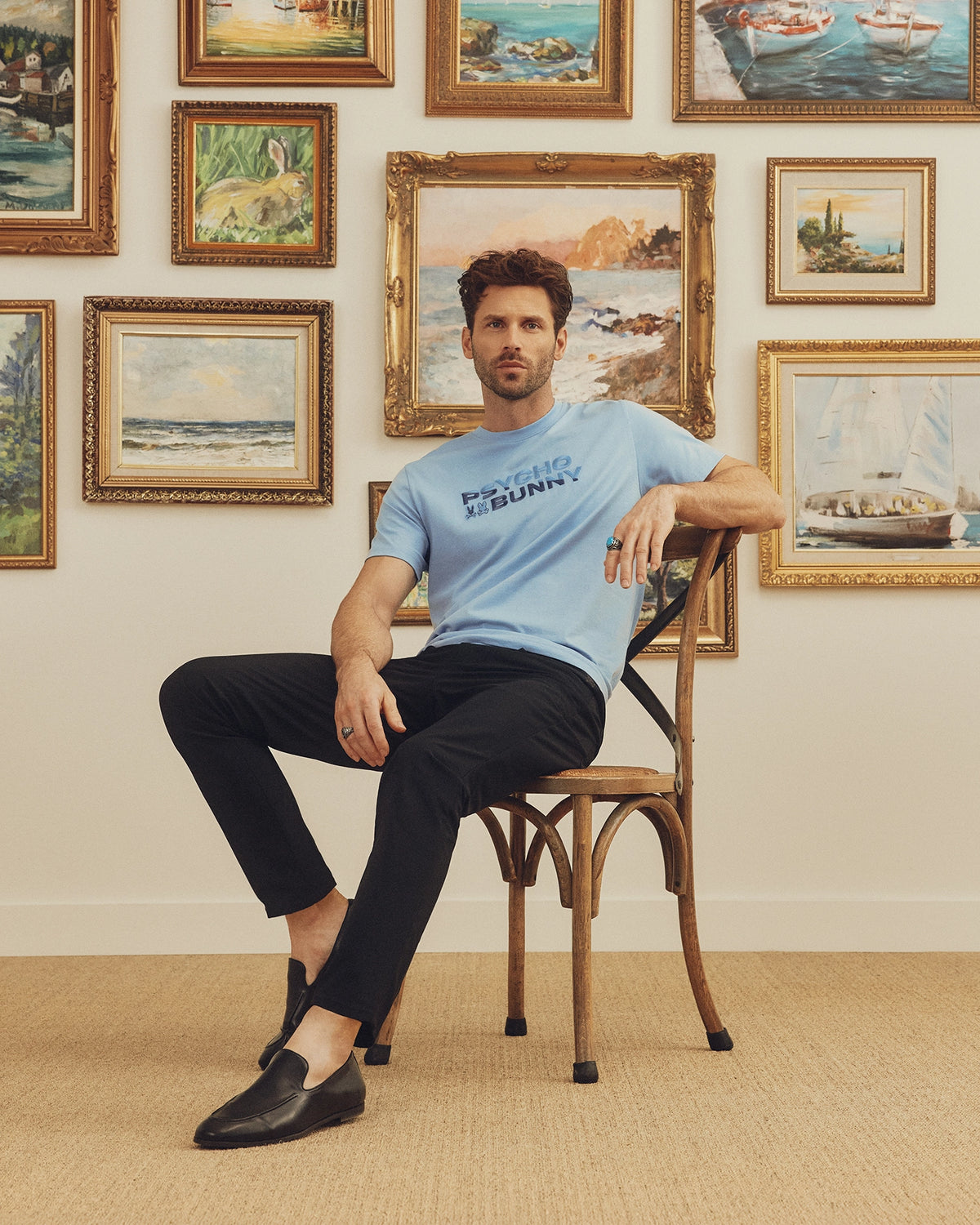 Mens berni embroidered wordmark graphic tee