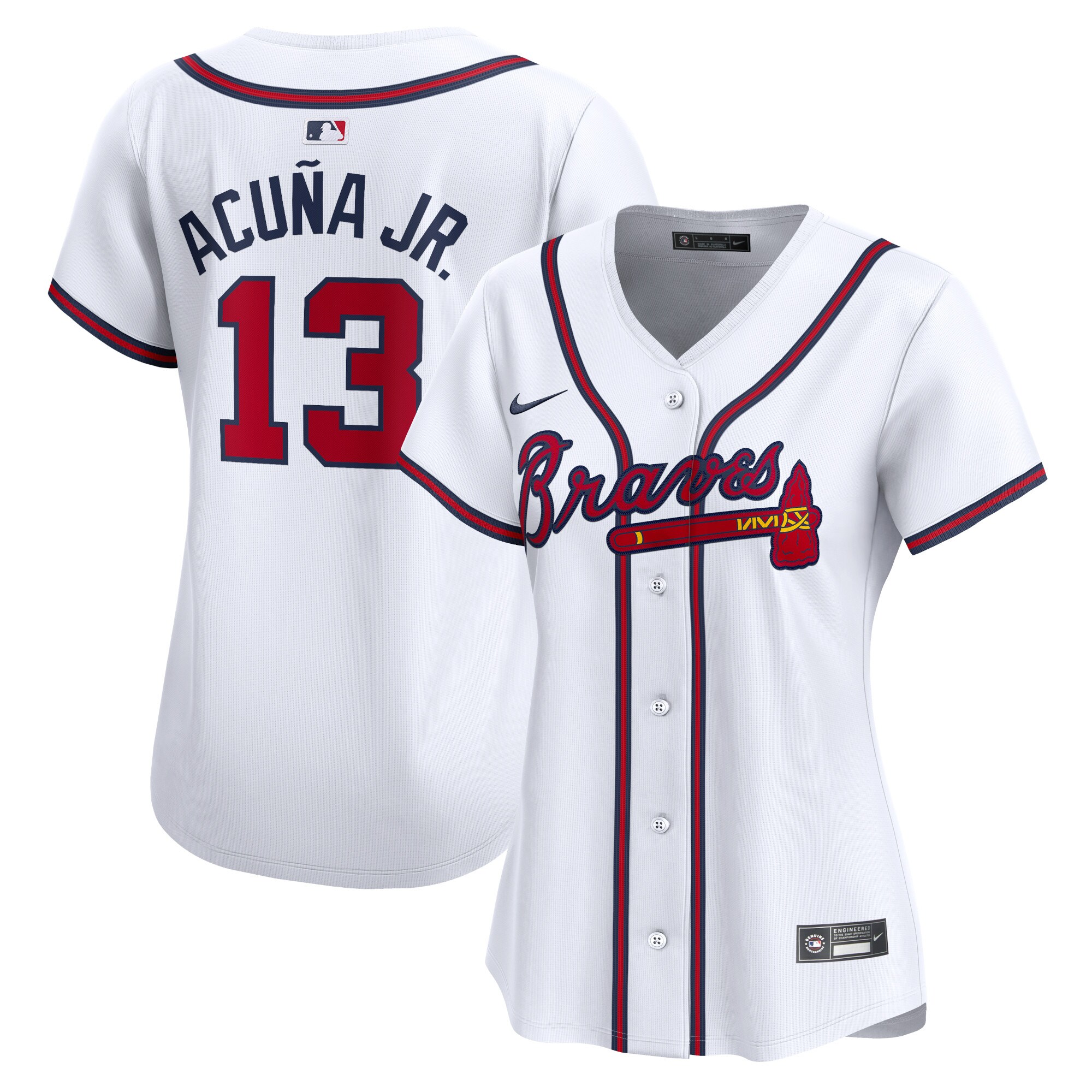 Atlanta Braves Ronald Acuna White Home Limited Player MLB Jersey Women's