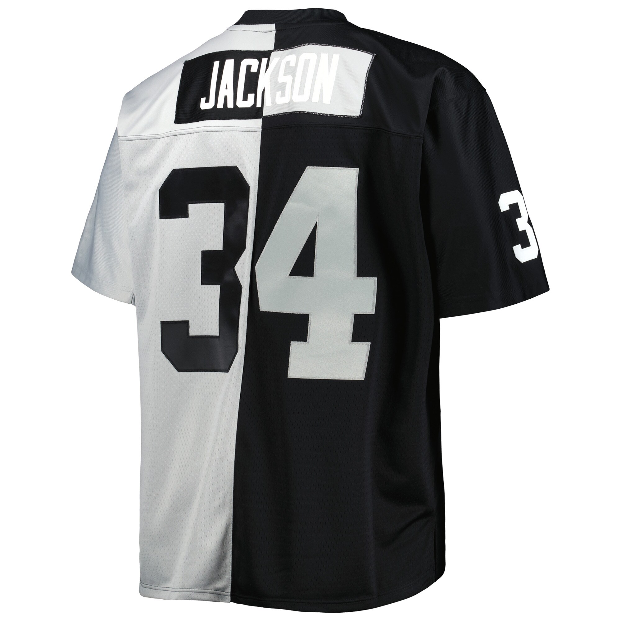 Las Vegas Raiders Bo Jackson Mitchell Ness Black/Silver Big Tall Split Legacy Retired Player NFL Jersey Men's