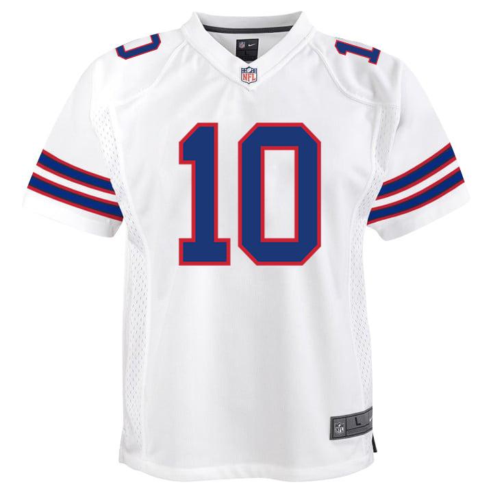 Mitch Trubisky 10 Buffalo Bills Team Game White NFL Jersey Youth