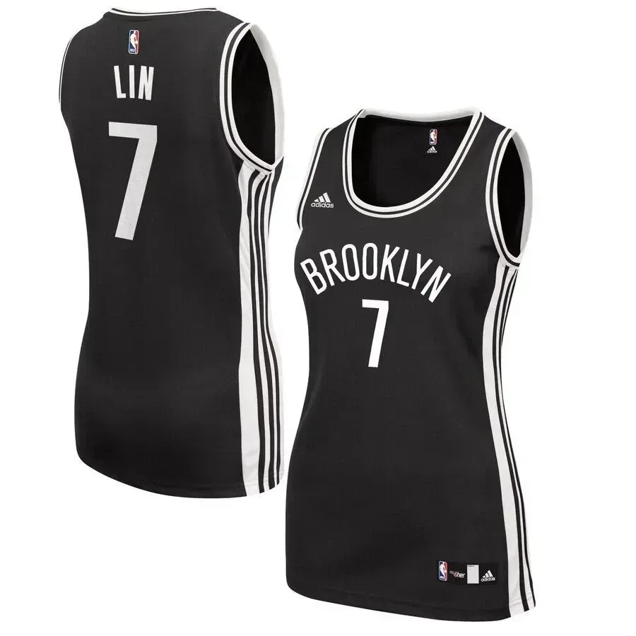 Jeremy Lin Brooklyn Nets Road Black NBA Jersey Women's