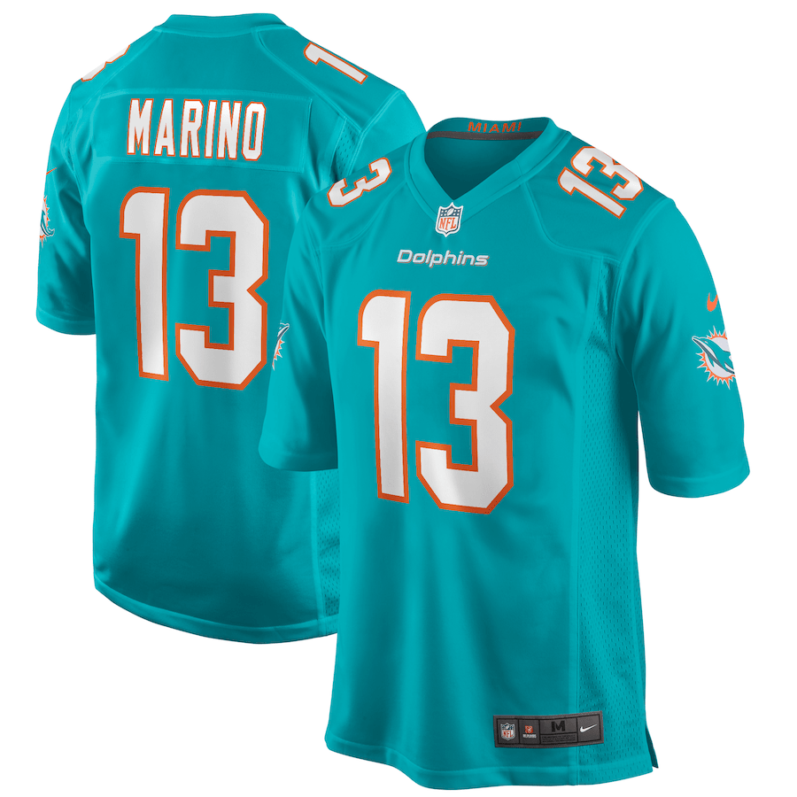 Dan Marino 13 Miami Dolphins Game Retired Aqua NFL Jersey Men's