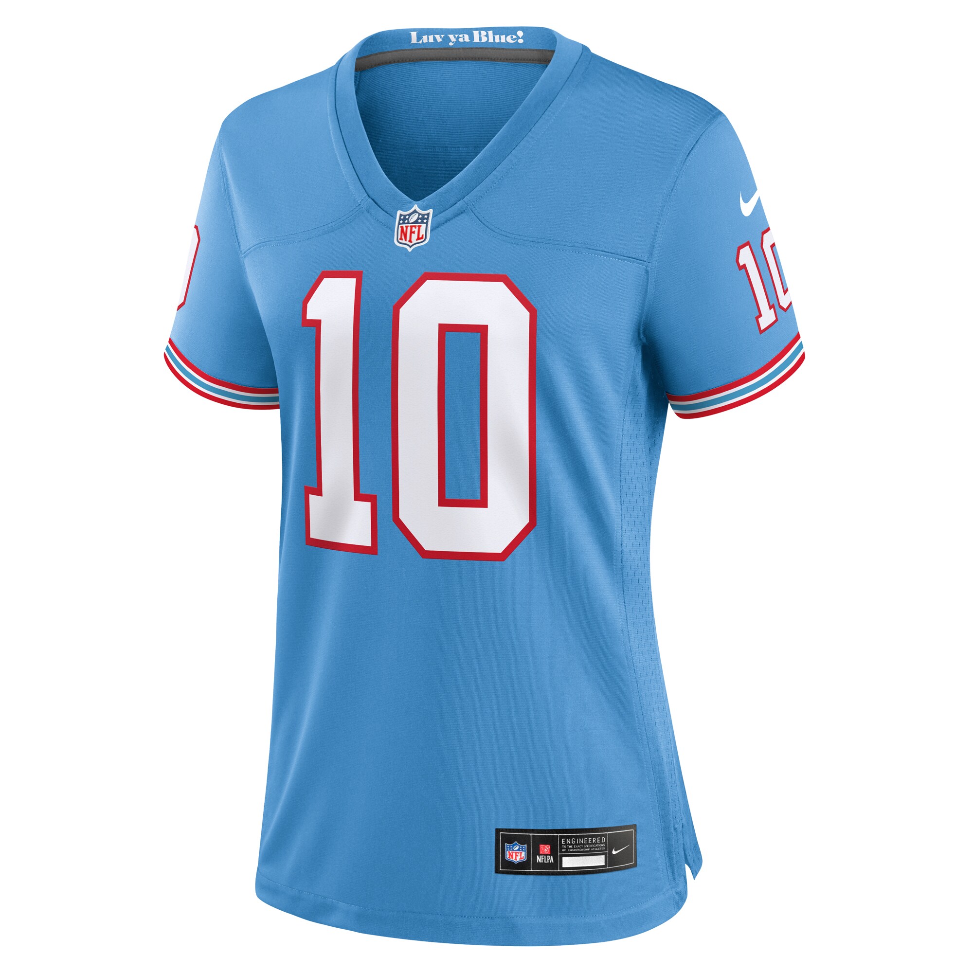 Tennessee Titans DeAndre Hopkins Light Blue Oilers Throwback Player Game NFL Jersey Women's