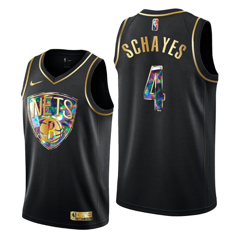 Dolph Schayes 4 Brooklyn Nets 75th Anniversary Team Black Men NBA Jersey Men's