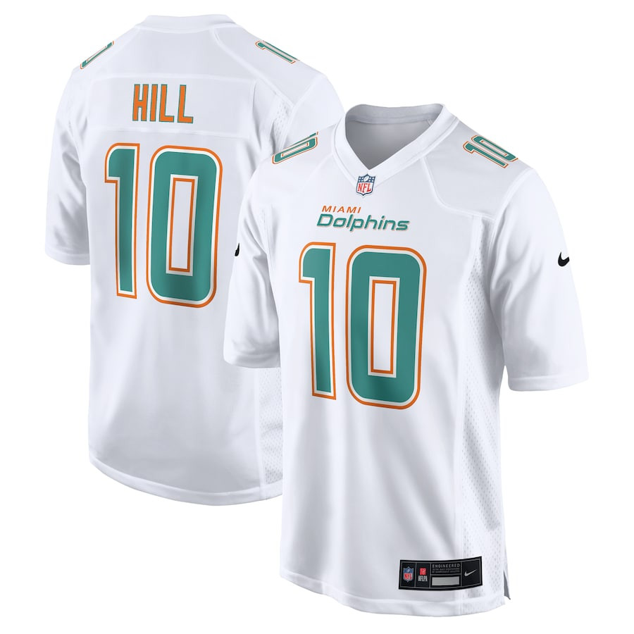 Tyreek Hill 10 Miami Dolphins Fashion Game White NFL Jersey Men's