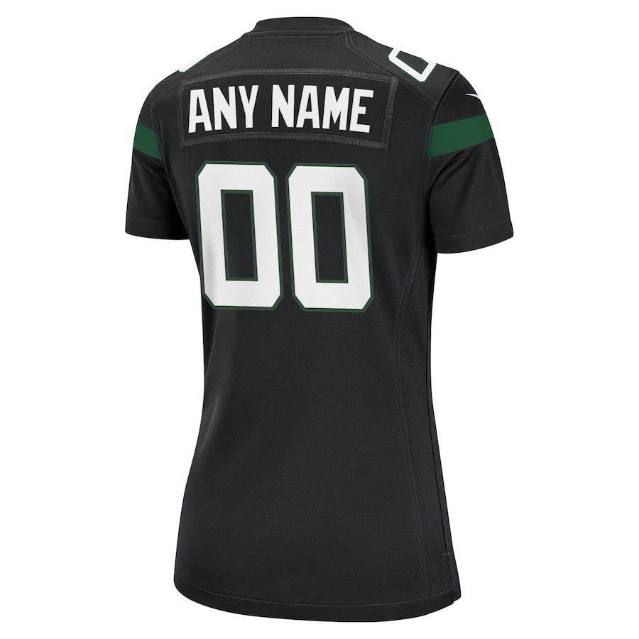 New York Jets Alternate Custom Game Stealth Black NFL Jersey Women's