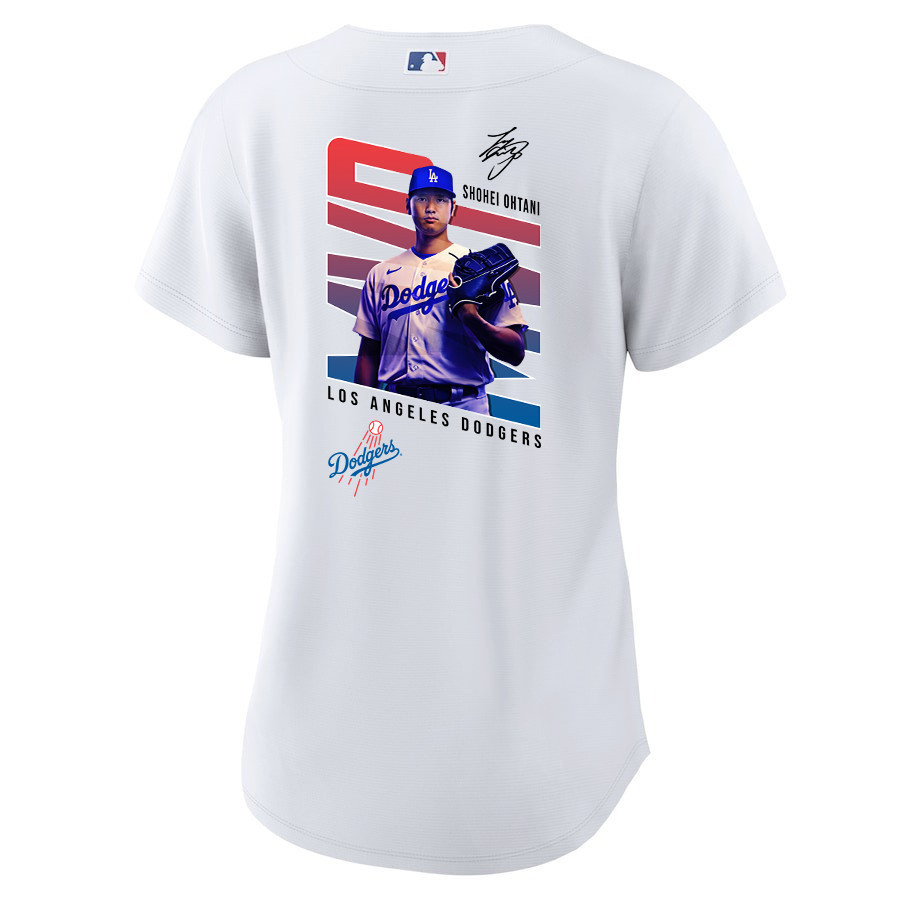 Shohei Ohtani 17 Los Angeles Dodgers Signed MVP 2023 Home White MLB Jersey Women's