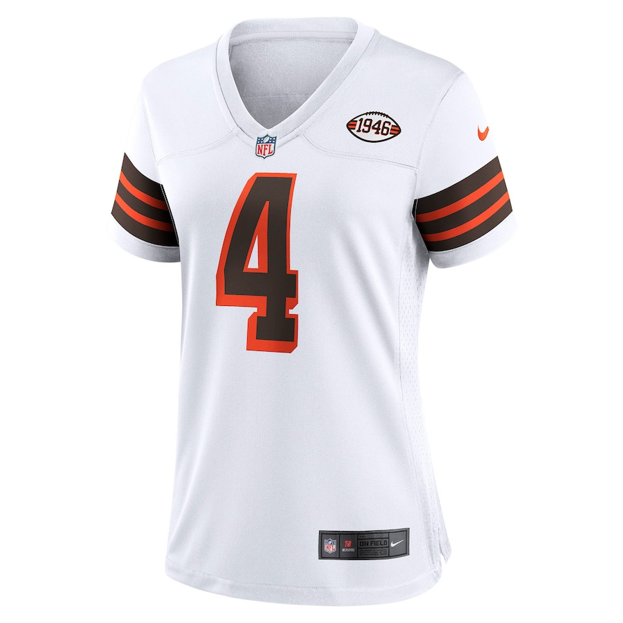 Deshaun Watson 4 Cleveland Browns White NFL Jersey Women's