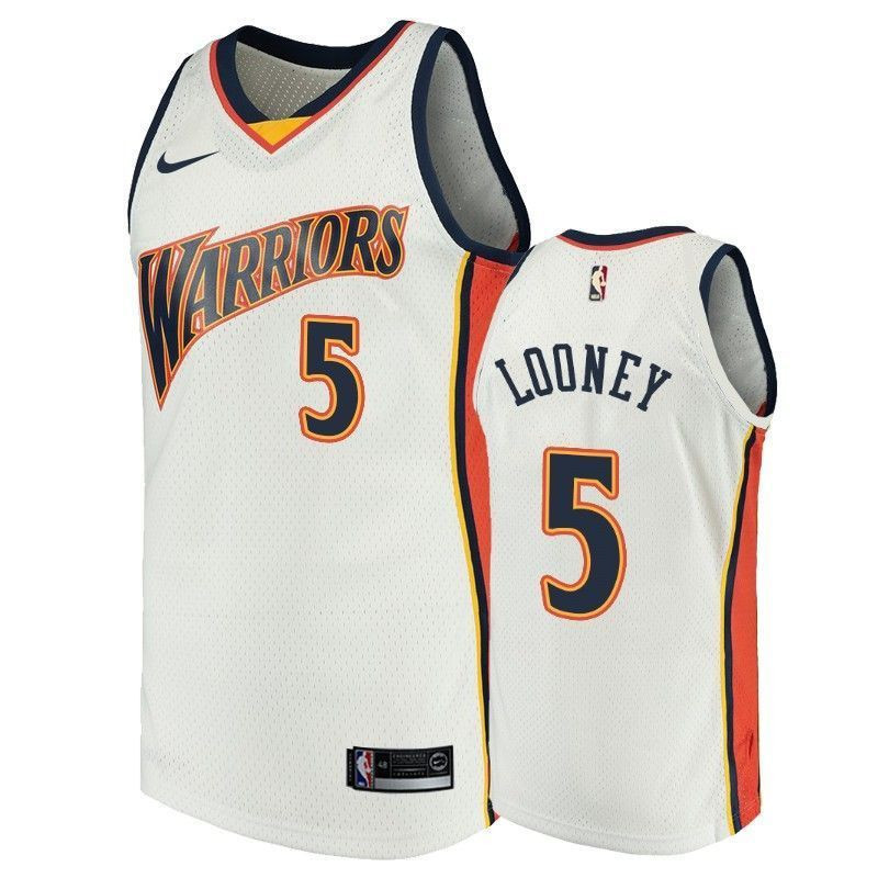 Golden State Warriors 5 Kevon Loone White Throwback NBA Jersey Men's