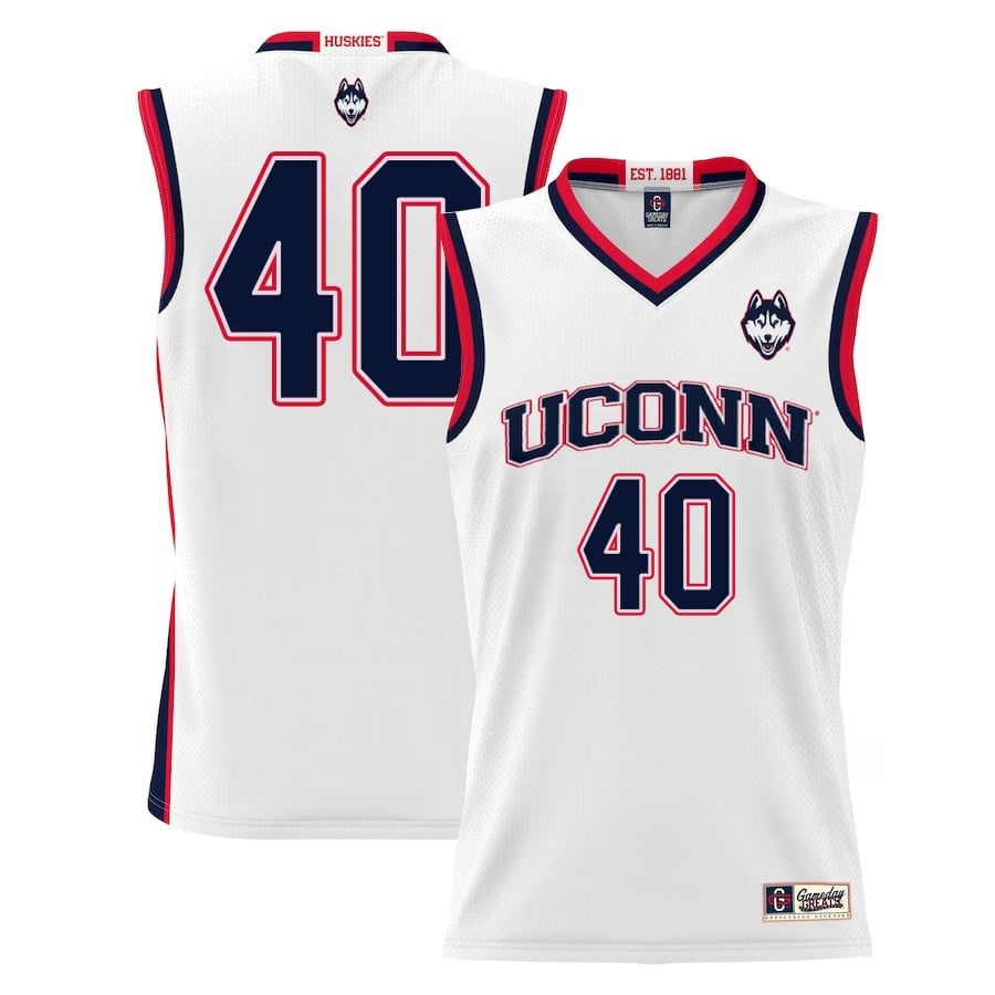 Andre Johnson Jr. 40 UConn Huskies White NCAA Jersey Men's