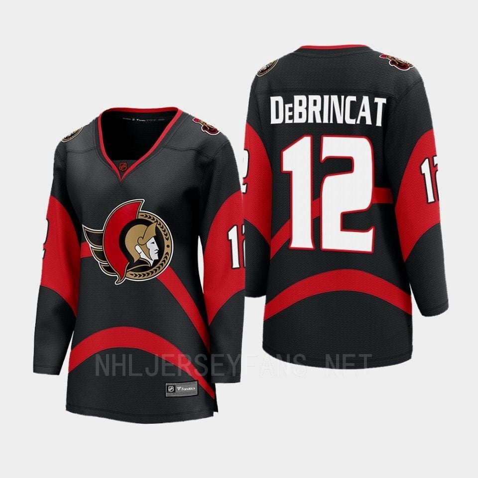 Alex DeBrincat 12 Ottawa Senators 2022 Special Edition 2.0 Breakaway Retro Black NHL Jersey Women's