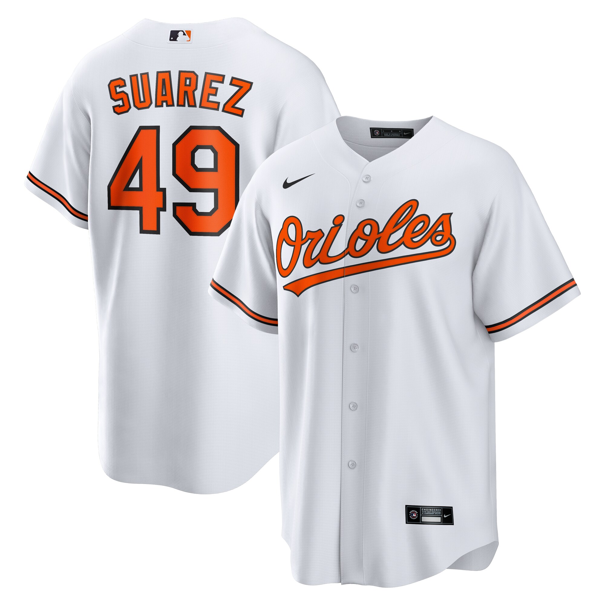 Baltimore Orioles Albert Suarez White Home MLB Jersey Men's