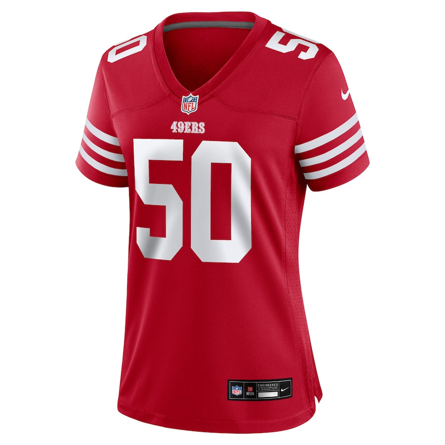 Khalil Davis 50 San Francisco 49ers Game Scarlet NFL Jersey Women's