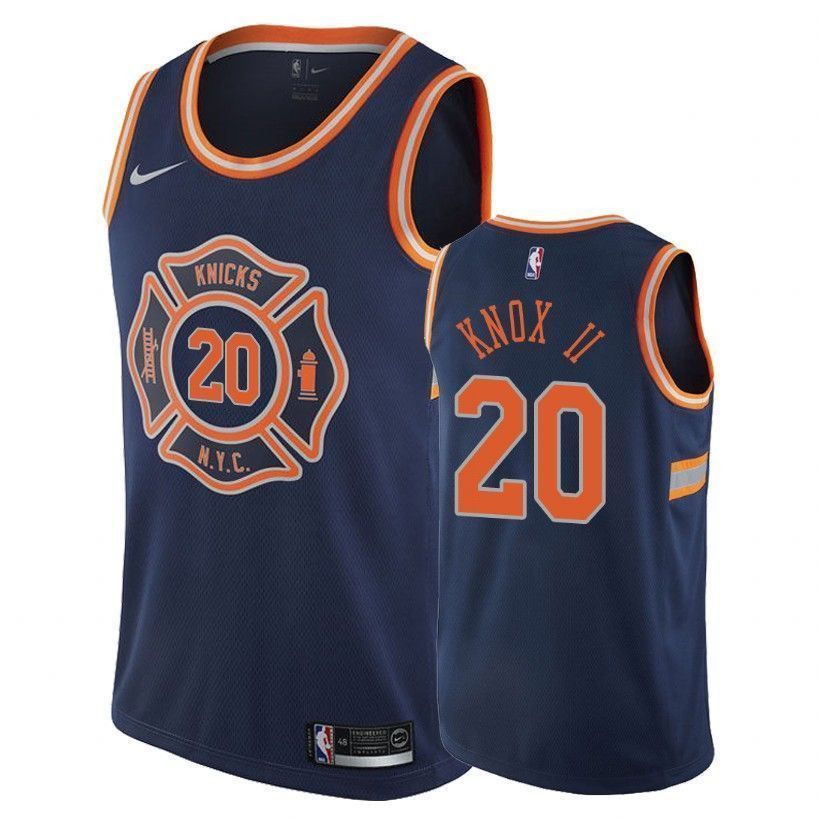 New York Knicks Kevin Knox Ii 20 City Navy NBA Jersey Men's