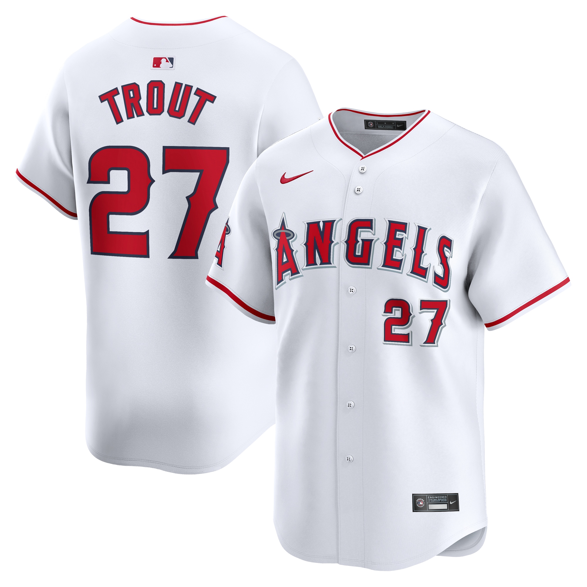 Los Angeles Angels Mike Trout White Home Limited Player MLB Jersey Youth