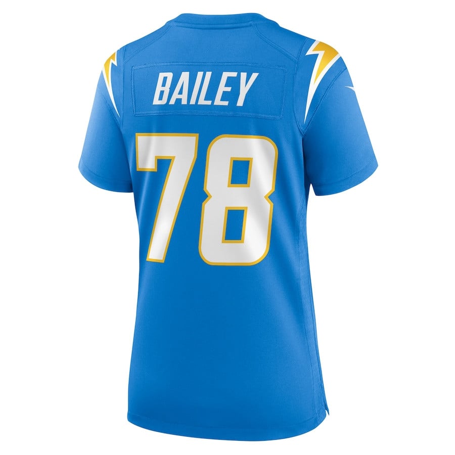 Zack Bailey 78 Los Angeles Chargers Game Powder Blue NFL Jersey Women's