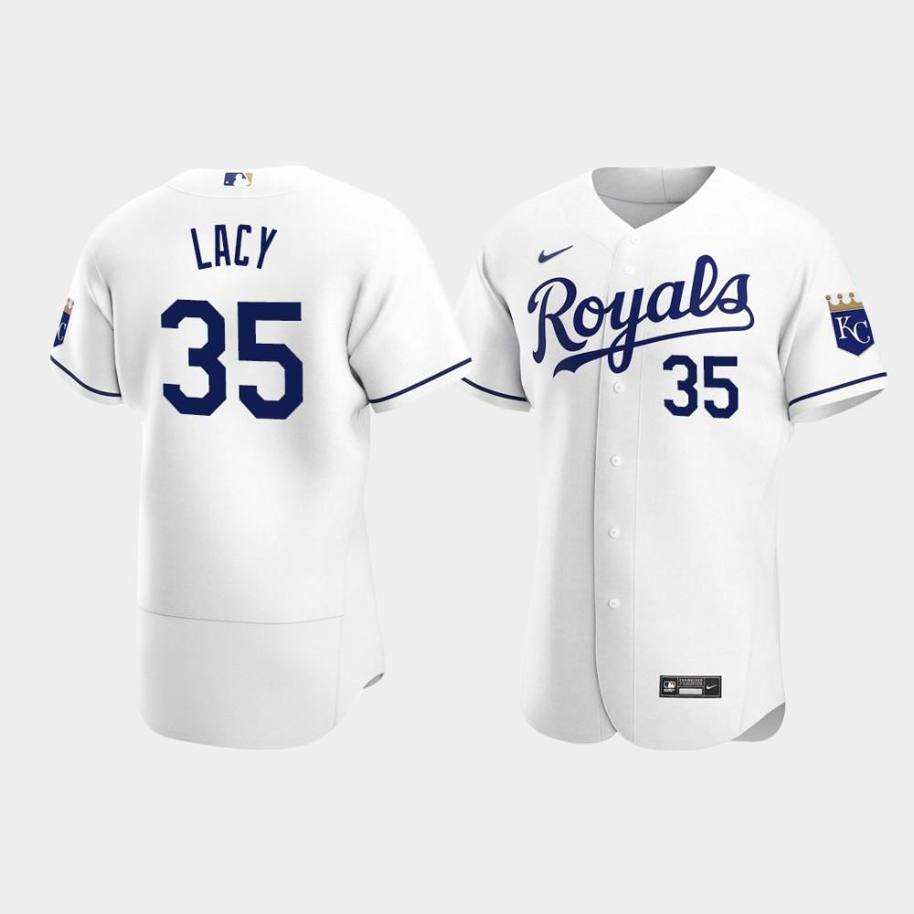 Kansas City Royals 35 Asa Lacy White Home MLB Jersey Men's