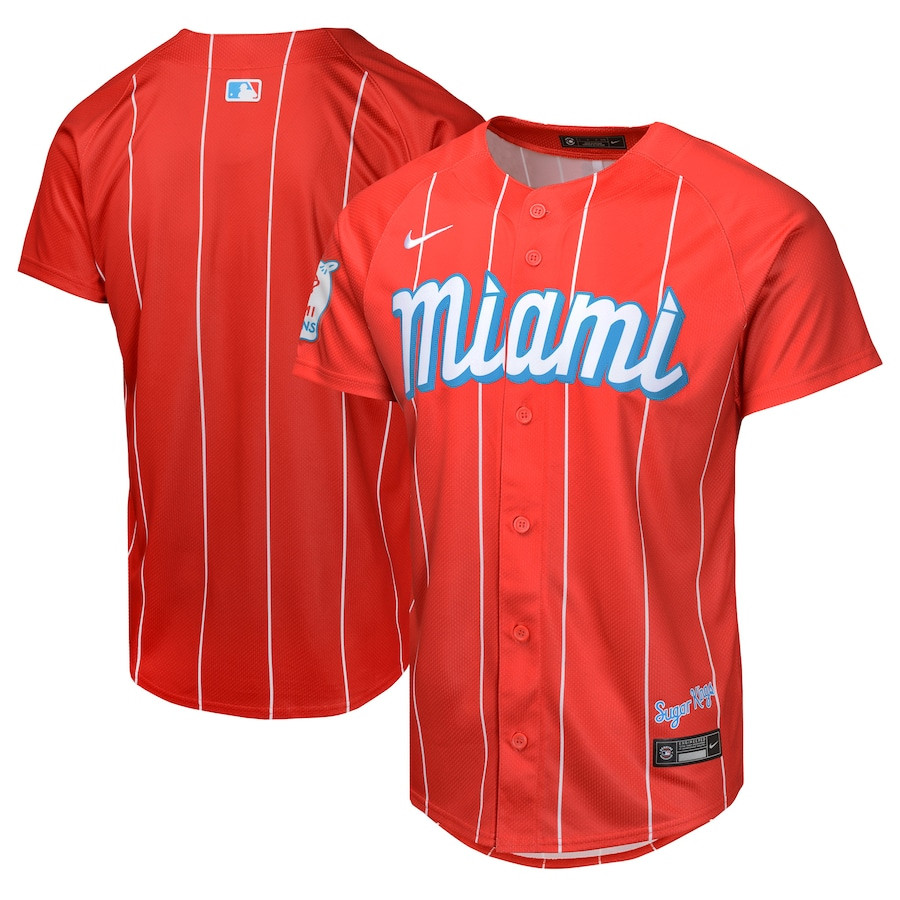 Miami Marlins City Connect Limited Red MLB Jersey Youth