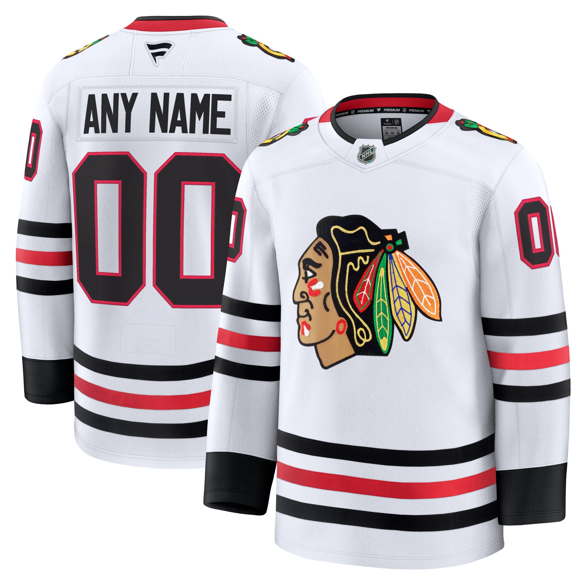 Chicago Blackhawks White Away Premium Custom NHL Jersey Men's