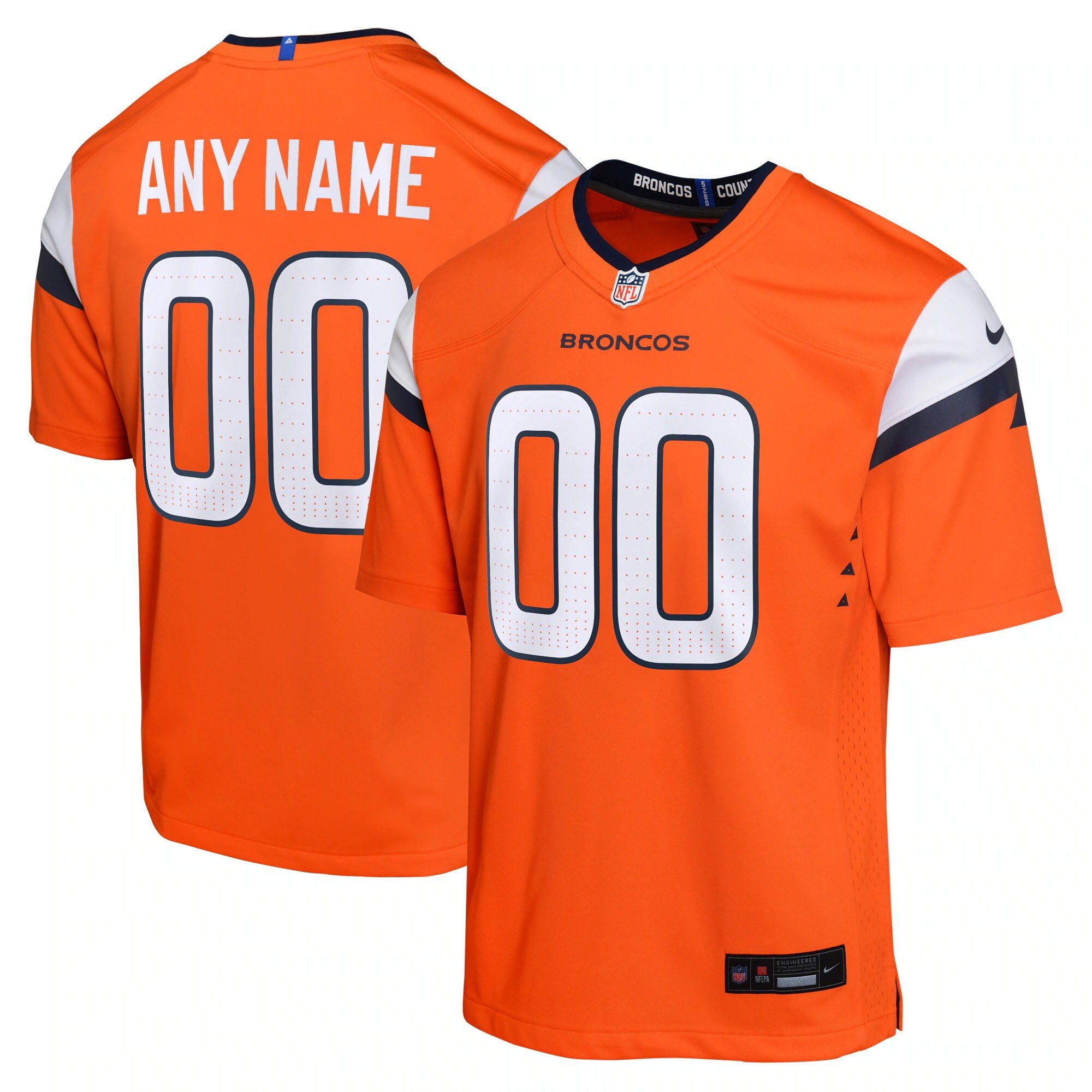 Denver Broncos Orange Custom Game NFL Jersey Youth