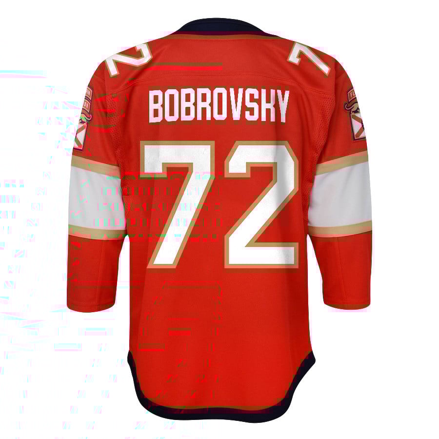 Sergei Bobrovsky 72 Florida Panthers 2024 STANLEY CUP Final Home Breakaway Red NHL Jersey Youth