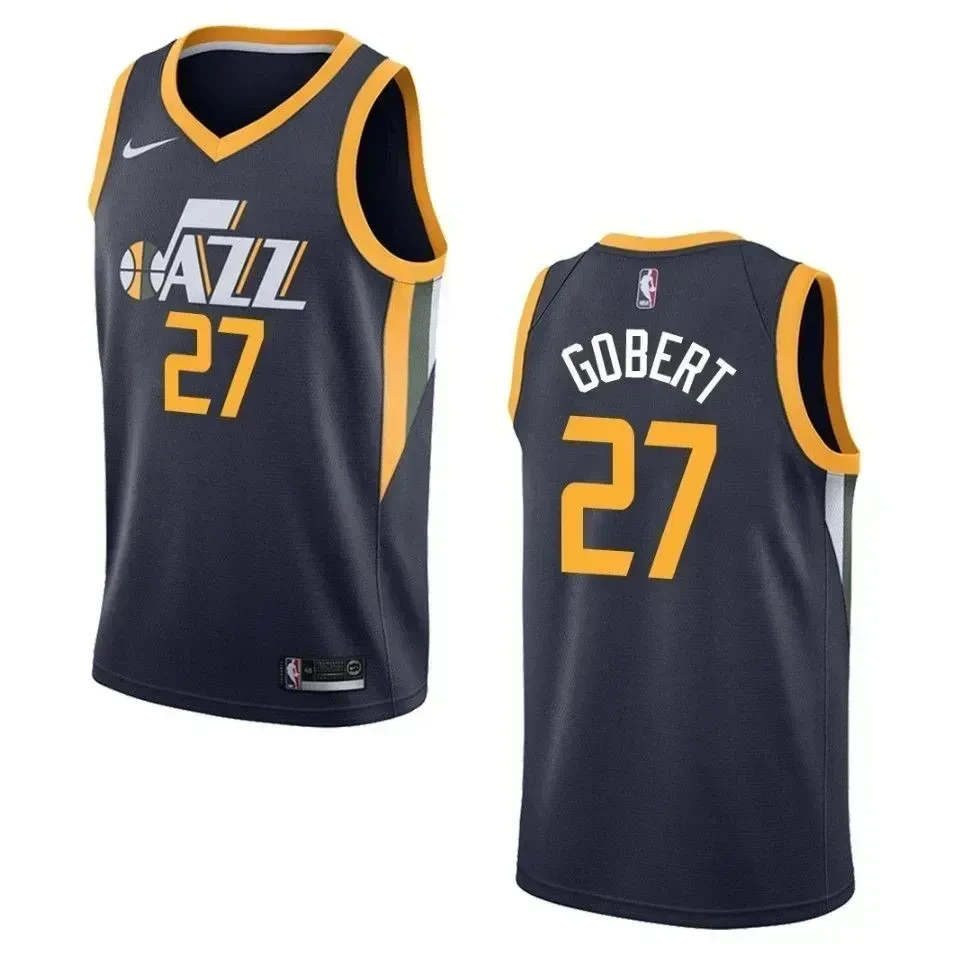 Utah Jazz 27 Rudy Gobert Icon Swingman Navy NBA Jersey Men's