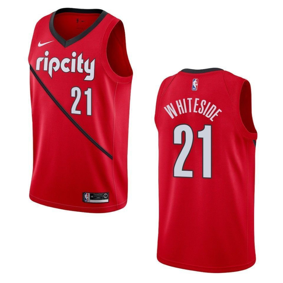Portland Trail Blazers 21 Hassa Whiteside Earned Swingman Red NBA Jersey Men's