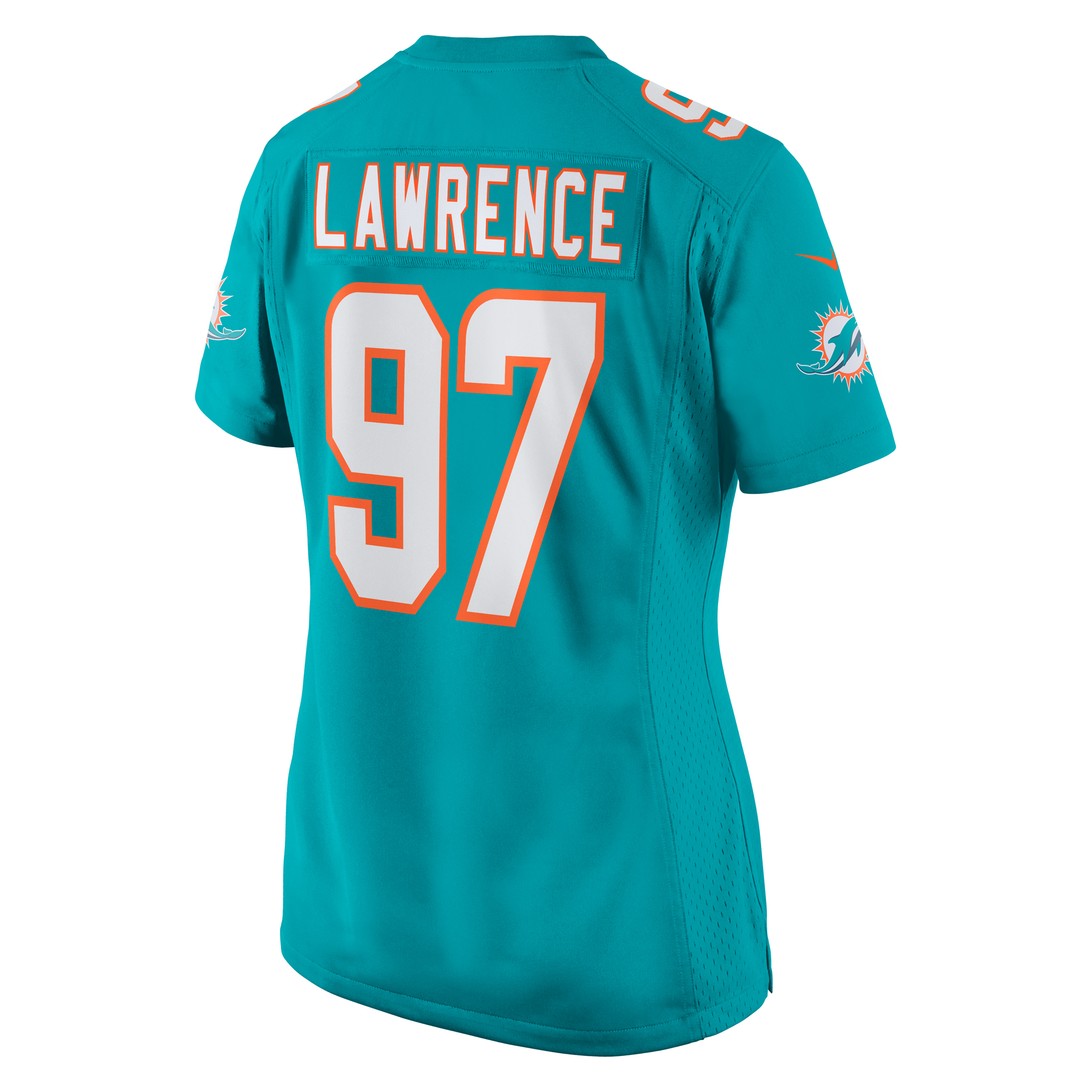 Miami Dolphins Rashard Lawrence Aqua Team Game NFL Jersey Women's