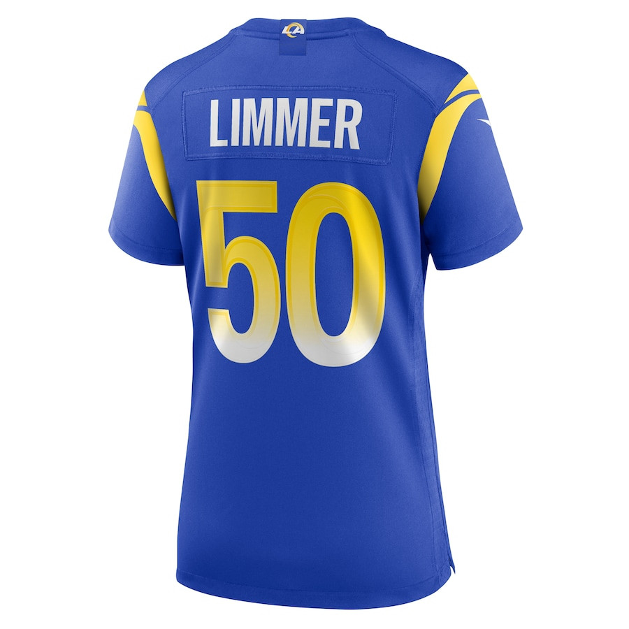 Beaux Limmer 50 Los Angeles Rams Game Royal NFL Jersey Women's