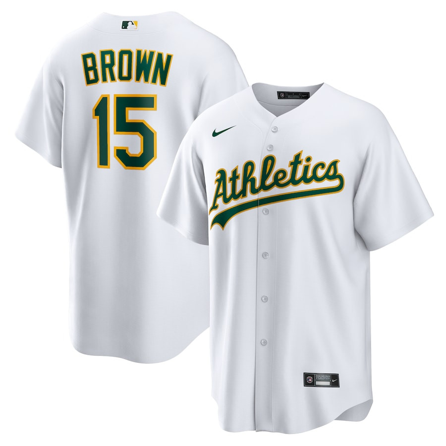 Seth Brown 15 Oakland Athletics Home White MLB Jersey Men's
