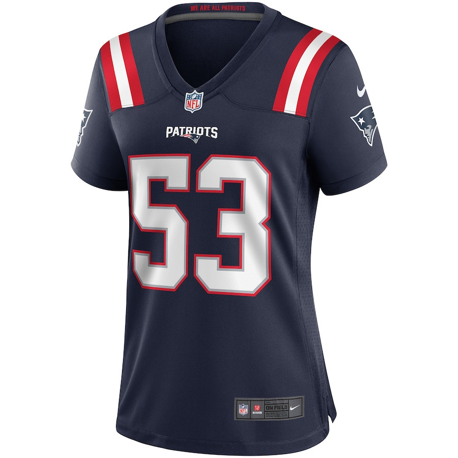 Chris Slade 53 New England Patriots Game Retired Navy NFL Jersey Women's