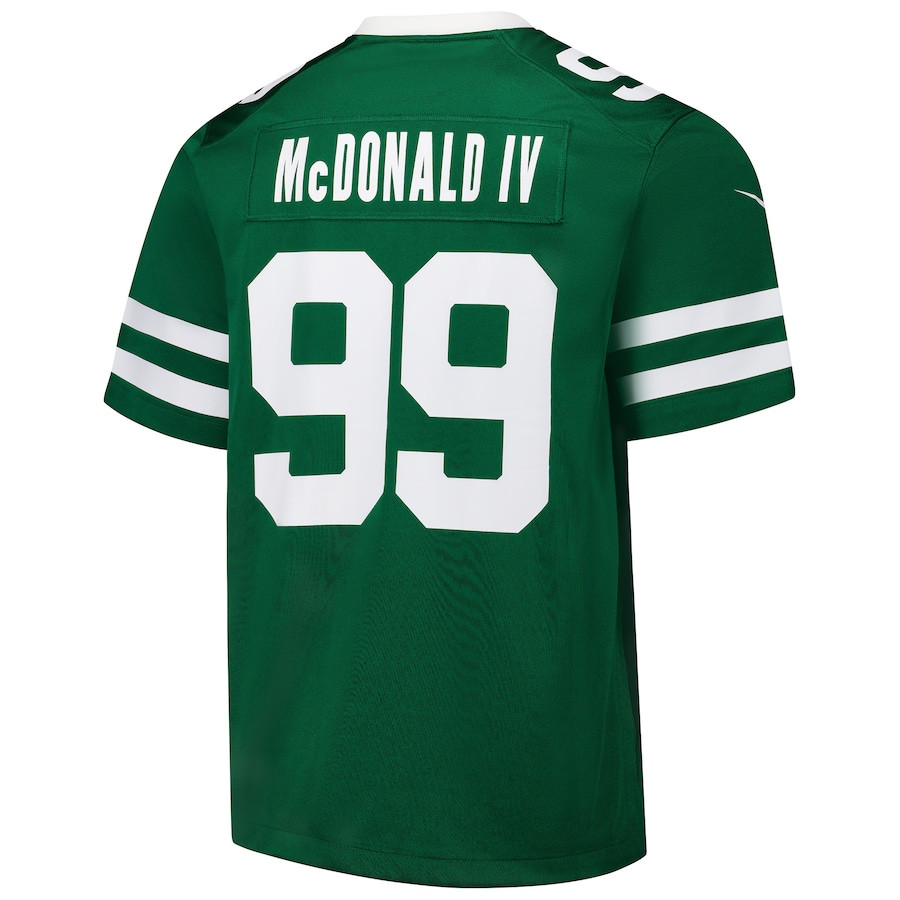 Will McDonald IV 99 New York Jets Team Game Legacy Green NFL Jersey Men's