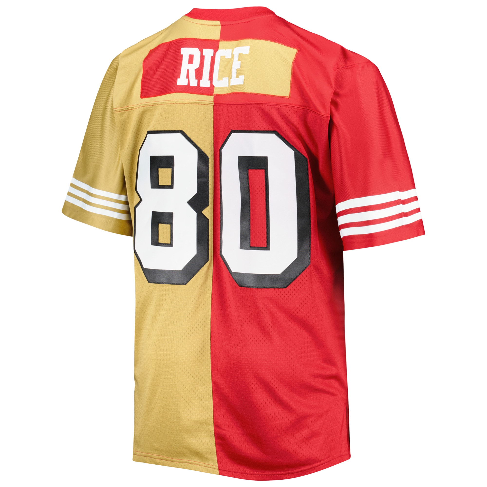 San Francisco 49ers Jerry Rice Mitchell Ness Scarlet/Gold Big Tall Split Legacy Retired Player NFL Jersey Men's