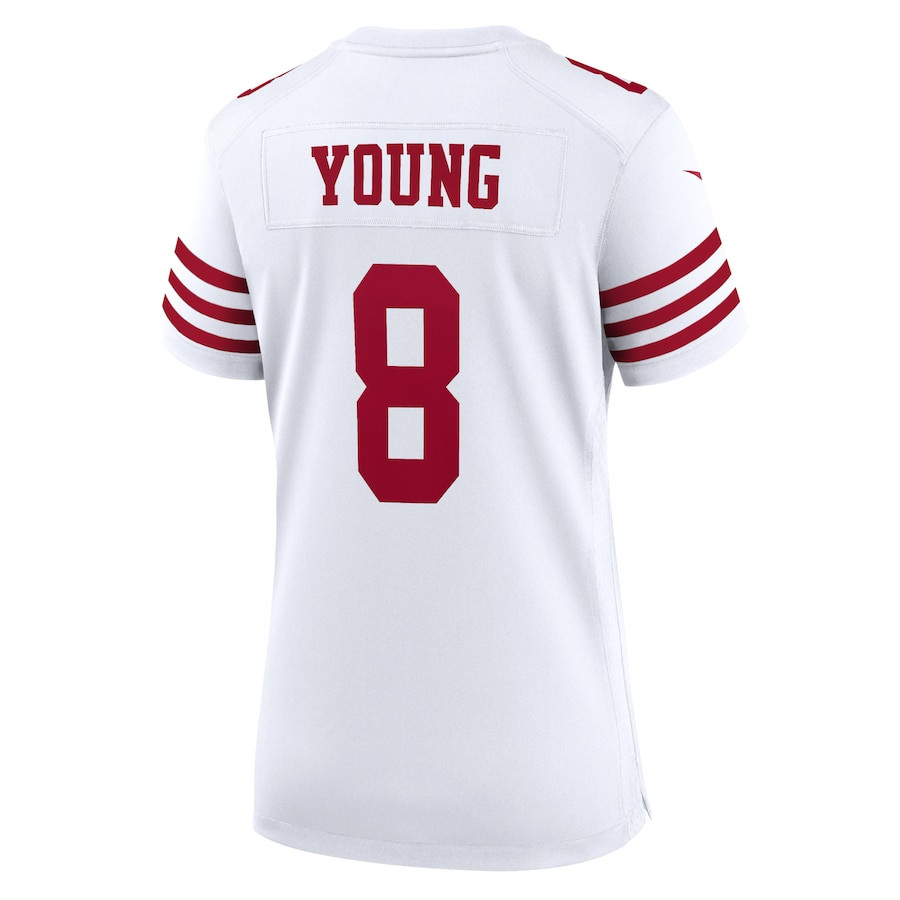 Steve Young 8 San Francisco 49ers Retired Game White NFL Jersey Women's