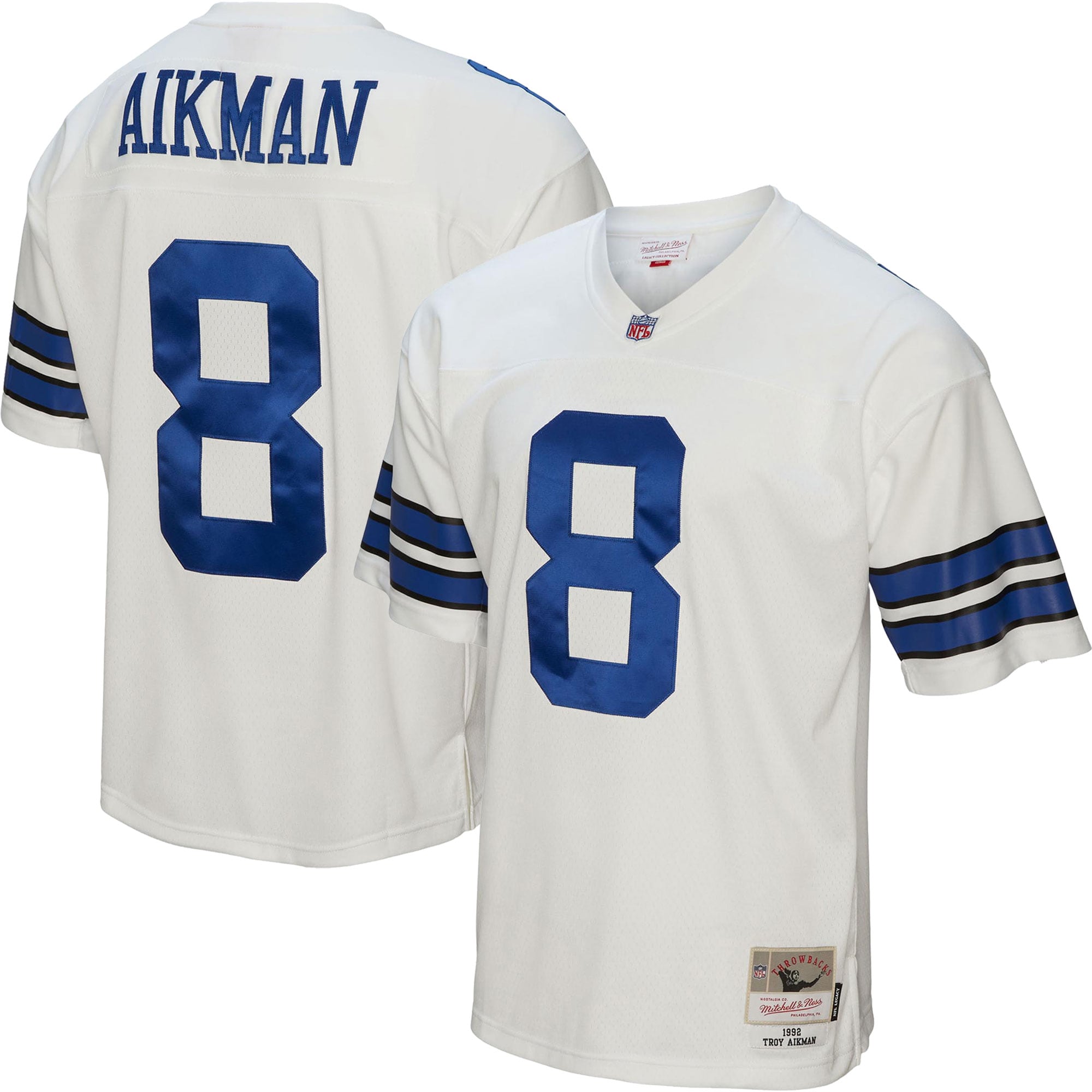 Dallas Cowboys Troy Aikman Mitchell Ness White Legacy NFL Jersey Men's