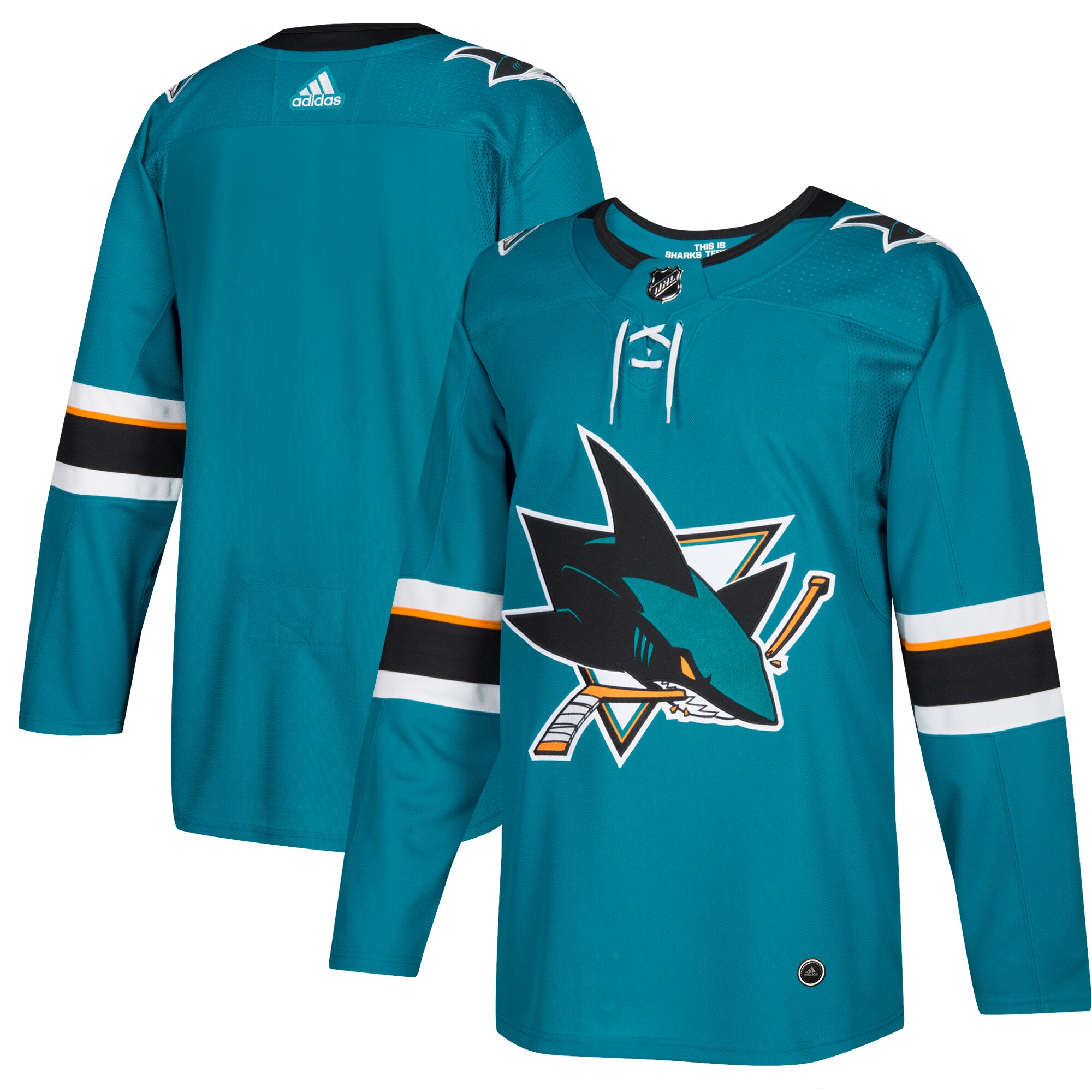 San Jose Sharks Teal Home Blank NHL Jersey Men's