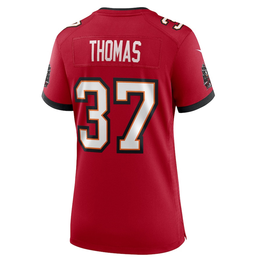 Tavierre Thomas 37 Tampa Bay Buccaneers Game Red NFL Jersey Women's
