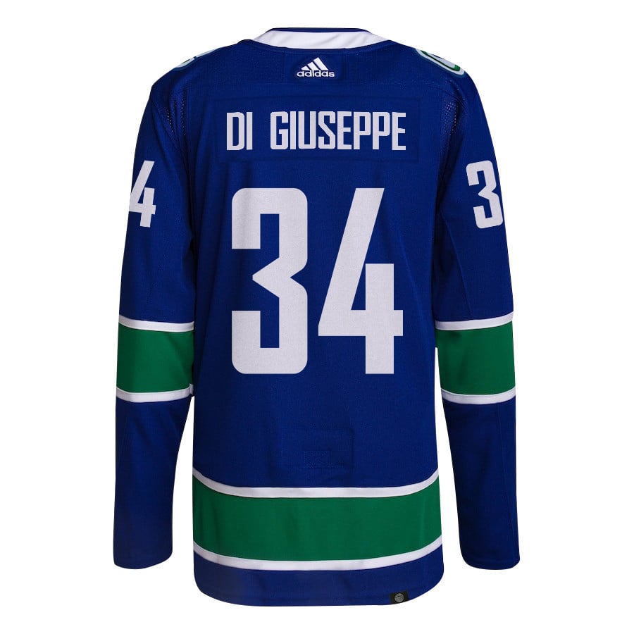 Phillip Di Giuseppe 34 Vancouver Canucks 2024 Playoffs Patch Home Blue NHL Jersey Men's