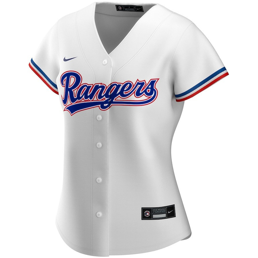 Texas Rangers Home Custom White MLB Jersey Women's