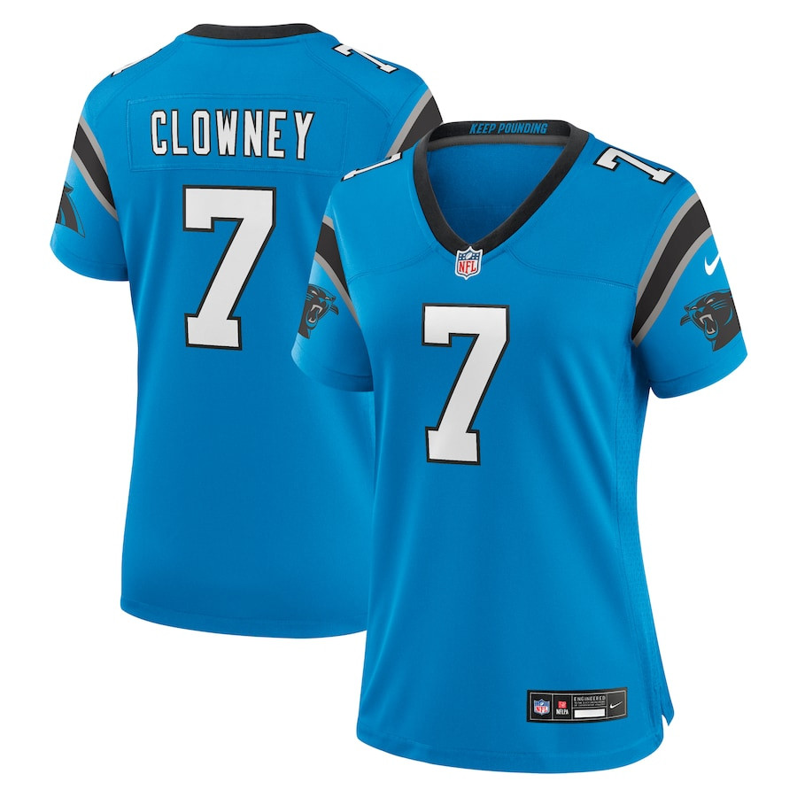 Jadeveon Clowney 7 Carolina Panthers Alternate Game Blue NFL Jersey Women's