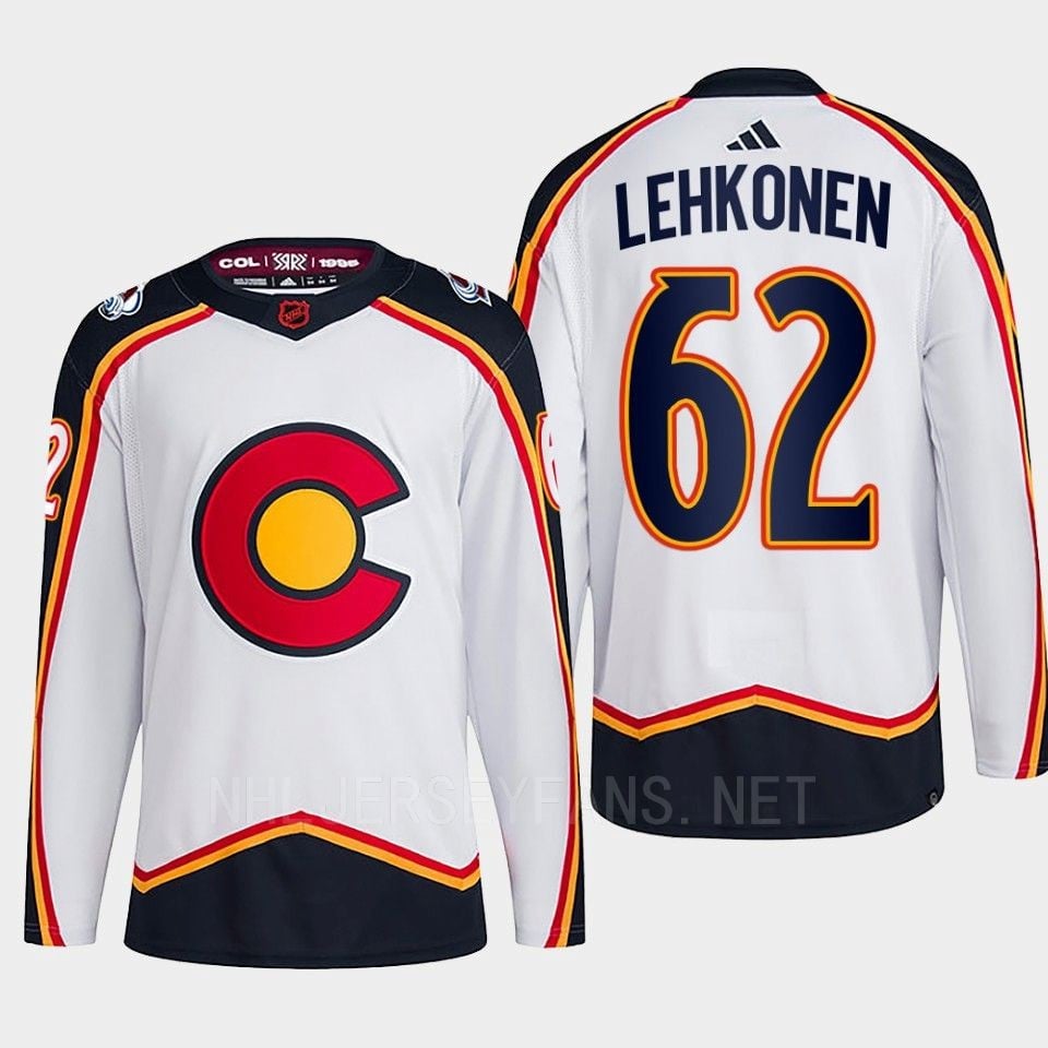 Artturi Lehkonen 62 Reverse Retro 2.0 2022 Colorado Avalanche White Primegreen NHL Jersey Men's