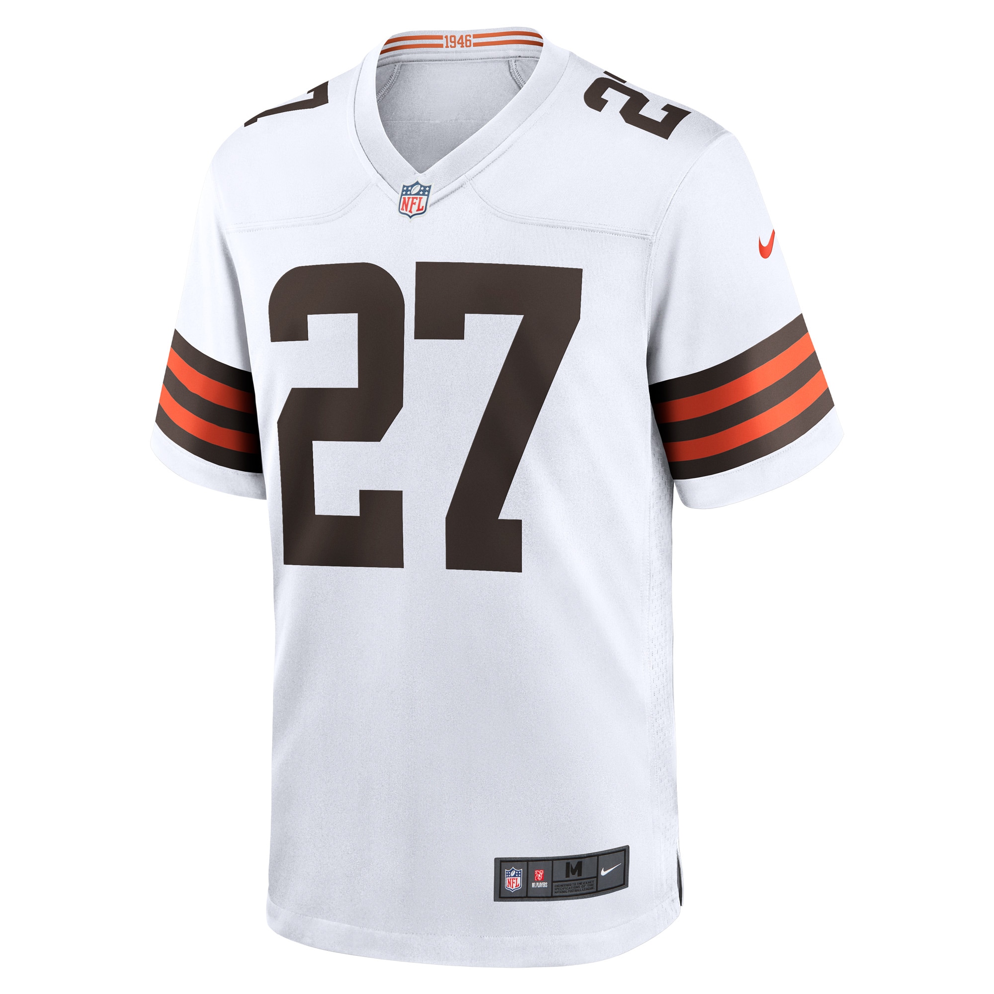 Cleveland Browns Kareem Hunt White Game Player NFL Jersey Men's