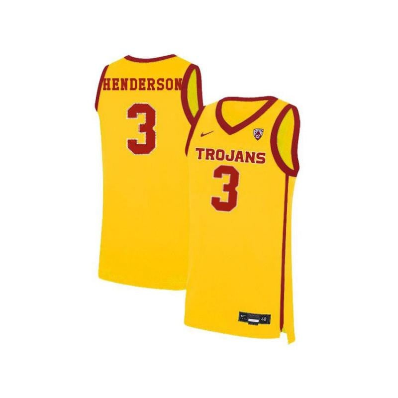 3 Harrison Henderson Yellow Elite USC Trojans NCAA Jersey Men's