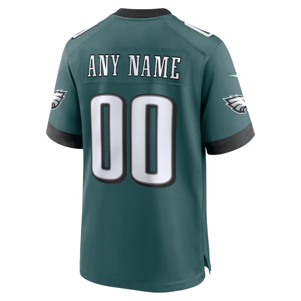 Philadelphia Eagles Super Bowl LIX Patch Game Custom Midnight Green NFL Jersey Men's