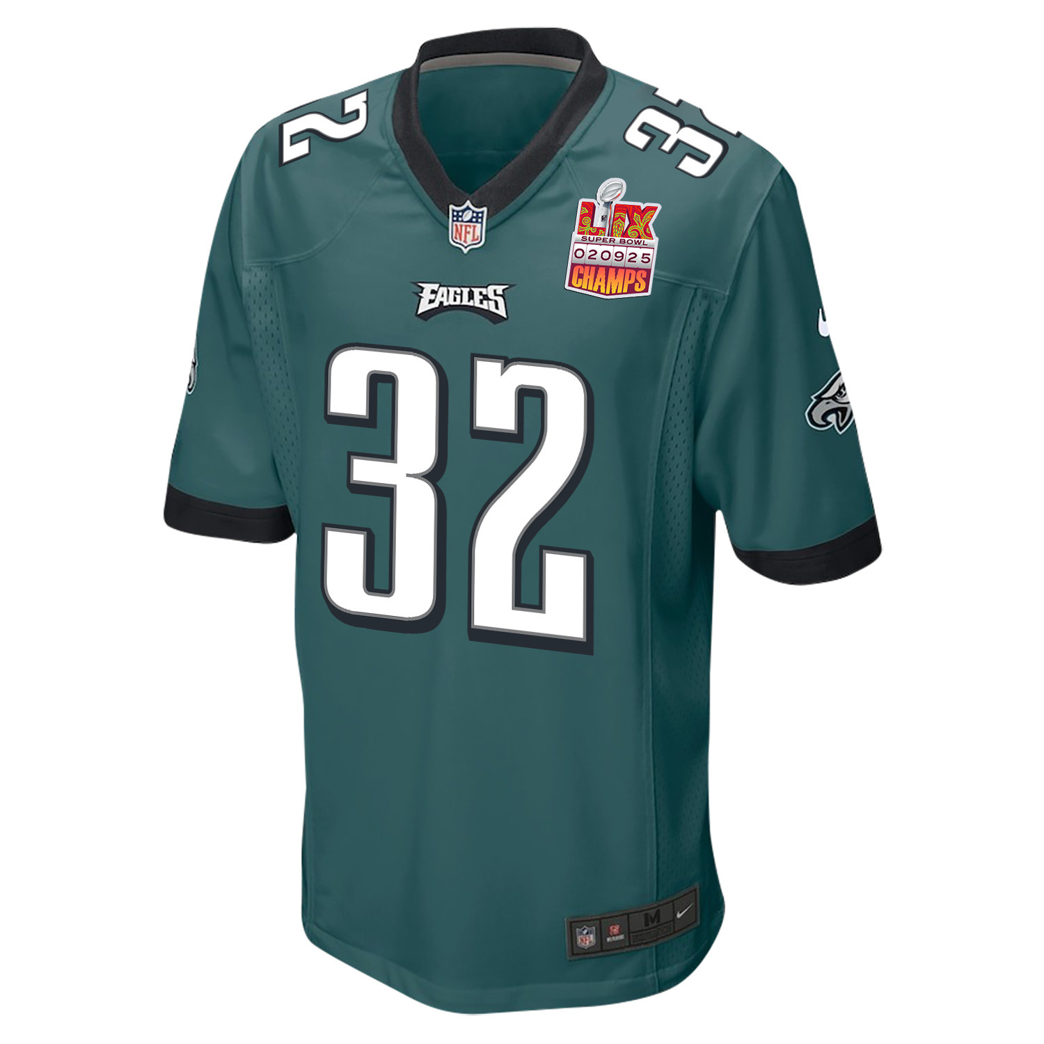 Reed Blankenship 32 Philadelphia Eagles Super Bowl LIX Champions Patch Game Midnight Green NFL Jersey Men's