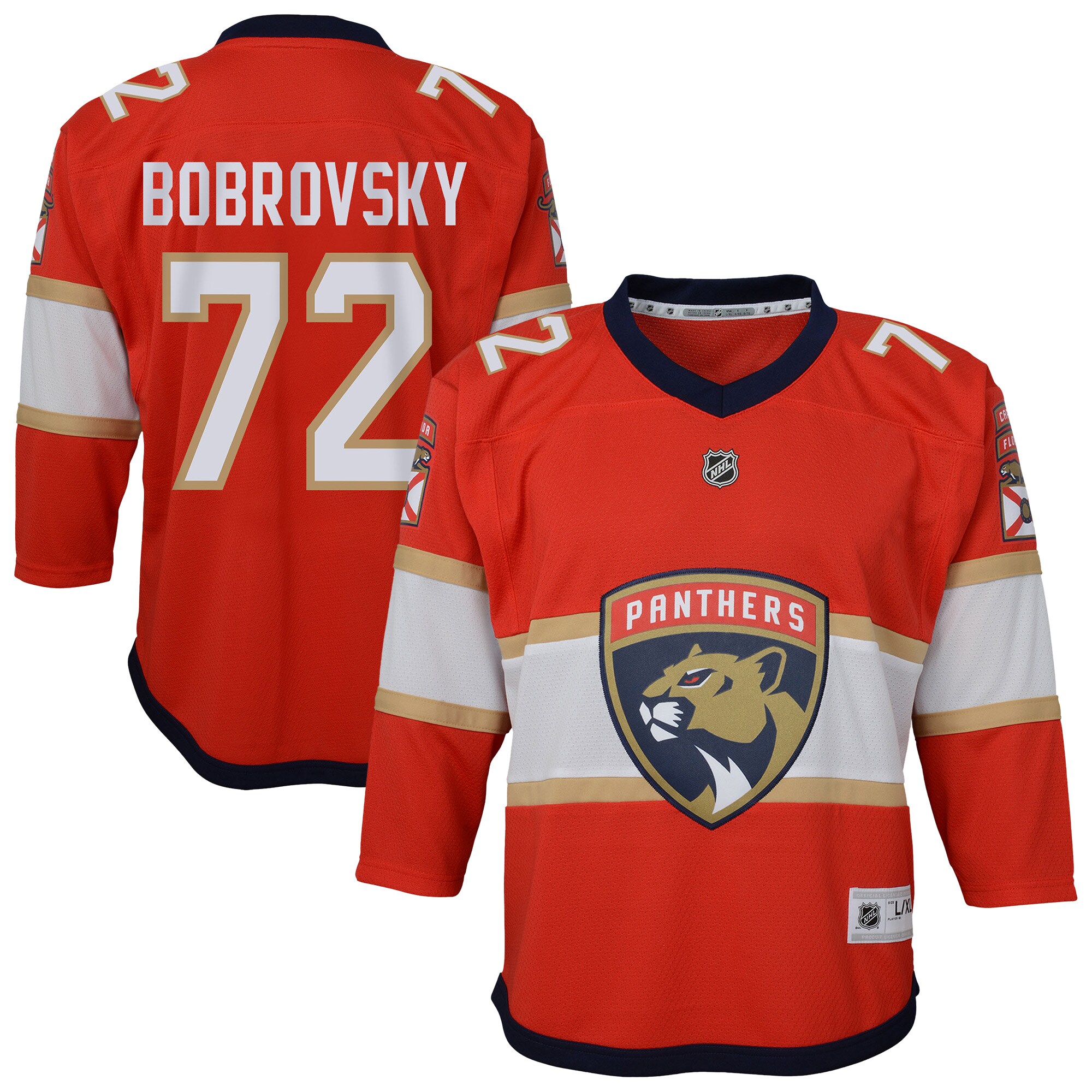 Florida Panthers Sergei Bobrovsky Red Alternate Player NHL Jersey Youth