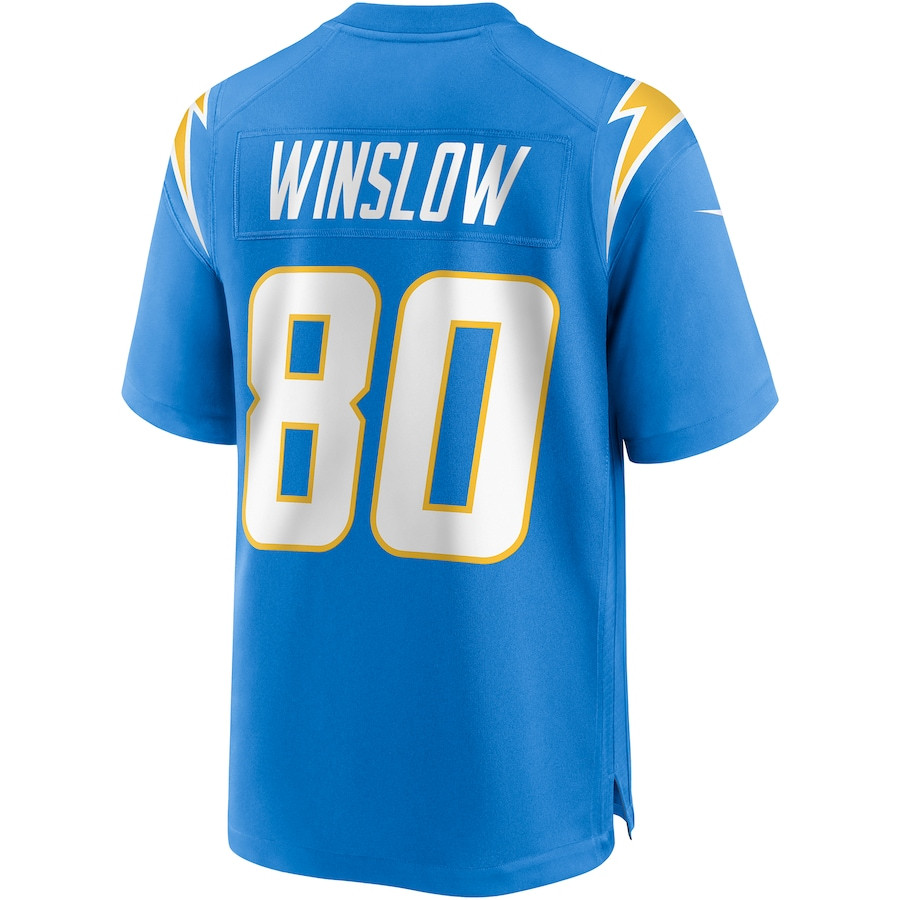 Kellen Winslow 80 Los Angeles Chargers Game Retired Powder Blue NFL Jersey Men's